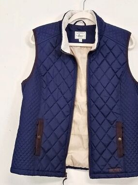 G.H. Bass & Co. Women's Navy Blue Diamond Quilted Lightweight Puffer Vest Large